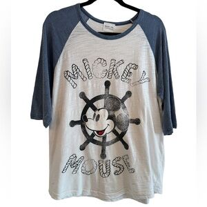 Mickey Mouse‎ baseball style tshirt, size medium